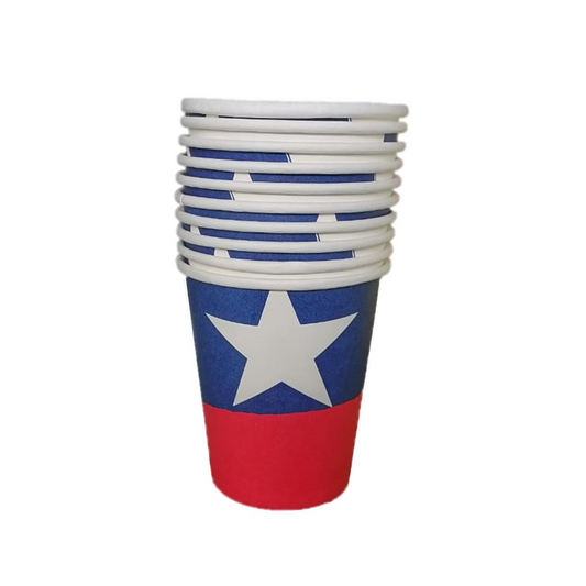 Vasos Bandera Chile (10 Unidades)